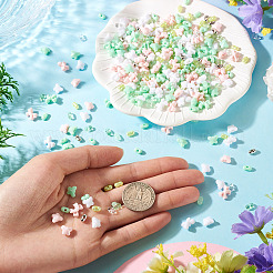混合スタイルのアクリルビーズ  ピーナッツと蝶結びと蝶  グリーン  6.5~7.5x4~10x3~5.5mm  穴：1.2~1.6mm&nbsp;SACR-TA0001-81A