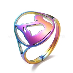 Ионное покрытие (ip) 304 нержавеющая сталь кольцо для йоги регулируемое для женщин&nbsp;RJEW-M149-27RC