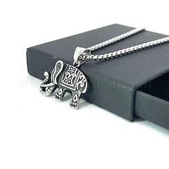 Винтажные ожерелья из нержавеющей стали со слоном для мужчин SI2923