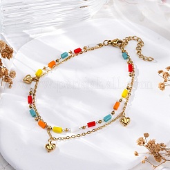 Многорядные браслеты из нержавеющей стали 304 с цепочкой из троса BJEW-Z088-02G