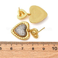 Серьги с подвесками из латуни с прозрачным фианитом и прозрачным фианитом EJEW-D322-01G