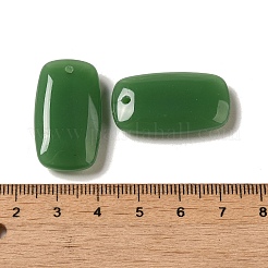 ガラスチャーム  天然石風  長方形チャーム  シーグリーン  30x17x7mm  穴：1.6mm&nbsp;GLAA-B017-08A-02