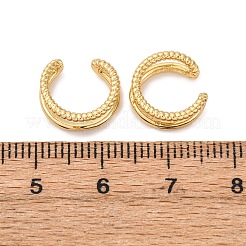 Двухслойные серьги-каффы в форме буквы С из латуни EJEW-G445-01G