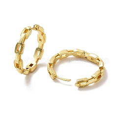 Boucles d'oreilles créoles en forme de chaîne de câbles en laiton pour femmes&nbsp;EJEW-C027-05G