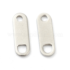 変色しにくい201ステンレススチールチェーンタブ  チェーン延長コネクター  オーバル  11x3.5x0.75mm  穴：1.2mmと2x2.1mm&nbsp;STAS-G245-06B