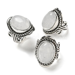 Регулируемые кольца из натурального кристалла кварца RJEW-I108-01AS-09