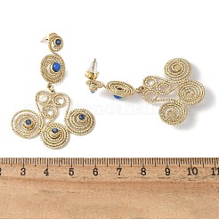 Серьги-гвоздики с подвесками из нержавеющей стали марки 304 «Вихревая спираль»&nbsp;EJEW-Q028-01A-G