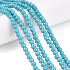 Chapelets de perles en verre opaque de couleur unie&nbsp;GLAA-T032-P4mm-13A