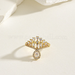 Женские кольца на палец из латуни с микропаве и кубическим цирконием&nbsp;LK0188-1