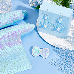 Лазерная ткань из искусственной кожи с рисунком рыбьей чешуи FIND-WH0110-262A