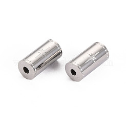 変色しにくい304ステンレススチールビーズ  スターとコラム  ステンレス鋼色  12x6mm  穴：1.8mm&nbsp;X-STAS-S116-297P