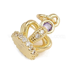 Colgante micropavé cubic zirconia de latón&nbsp;KK-Z123-01G