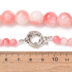 Colliers de perles rondes en jade vert naturel teint&nbsp;GG-CBAA808-05P-C
