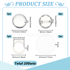 Фурнитура для броши из белой жести&nbsp;DIY-WH0128-15P