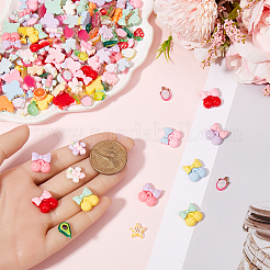 Прозрачные и непрозрачные кабошоны из декодированной смолы в фруктовом стиле RESI-SP0001-10