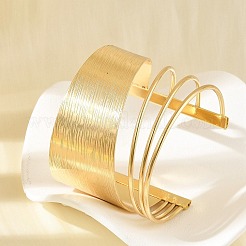 Браслеты с открытой манжетой из сплава&nbsp;BJEW-K272-01G