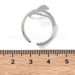 女性用304ステンレススチールカフオープンリング  ハート  ステンレス鋼色  usサイズ5 1/2(16.1mm)&nbsp;RJEW-L341-01B-P