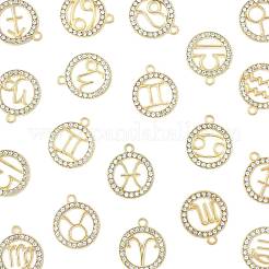 24 шт. 12 стиля подвески из цинкового сплава со стразами FIND-FS0004-40