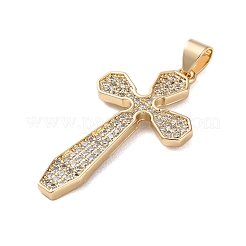 Pendentifs en laiton avec micro micro pavé de zircone cubique transparent&nbsp;KK-A212-01B-G