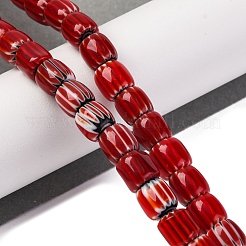 Hebras de cuentas de chevron hechas a mano con lampwork&nbsp;LAMP-K041-01B-09