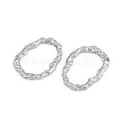 304ステンレススチールリンクリング  質感のある楕円形のリング型  変色なし  ステンレス鋼色  17x13.5x2mm  インナーサイズ：12x9.5mm&nbsp;STAS-L317-27P