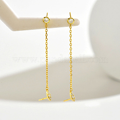 Серьги серебряные с простым геометрическим дизайном S925 с цепочкой с кисточками для женщин YD4508