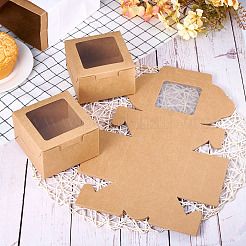 Квадратные бумажные коробки для печенья с квадратным прозрачным окном&nbsp;CON-TAC0001-12B-02