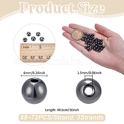 3 нити немагнитных синтетических гематитовых бусин нити&nbsp;G-UN0001-37