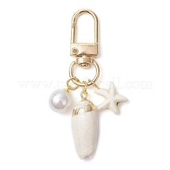 Подвеска в виде спиральной ракушки и синтетической бирюзы в виде морской звезды&nbsp;HJEW-JM03171