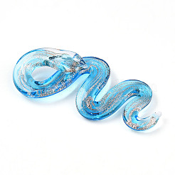 Ручной золотой песок Lampwork большие кулоны LAMP-T023-11C