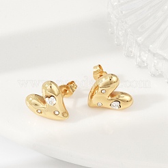 Серьги-гвоздики из нержавеющей стали 304 со стразами&nbsp;EJEW-U046-01G