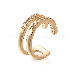 Серьги-каффы из латуни с прозрачным кубическим цирконием&nbsp;LS-EJEW-Q025-03A-G