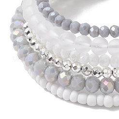 Изготовление браслетов из немагнитного синтетического гематита и стекла BJEW-JB10989