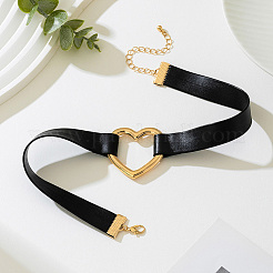 1 шт. колье-чокер из искусственной кожи в форме сердца для женщин NJEW-CL0001-04