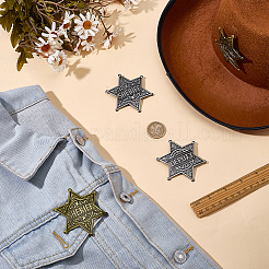 4 broche de estrella de aleación de sheriff adjunto vintage de 4 estilos&nbsp;JEWB-FG0001-80