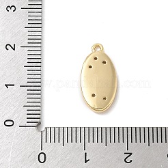 真鍮製マイクロパヴェキュービックジルコニアペンダント  星と楕円  ゴールドカラー  18x9x2.5mm  穴：1.2mm&nbsp;KK-H521-04A-G