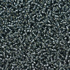 MIYUKIラウンドロカイユビーズ  日本製シードビーズ  （rr21)シルバーライニンググレー  11/0  2x1.3mm  穴：0.8mm  約1100PCS /ボトル  10 G /ボトル&nbsp;SEED-JP0008-RR0021