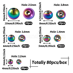 Стойка покрытие радужного цвета бусины из нержавеющей стали 304 FIND-MP0001-07