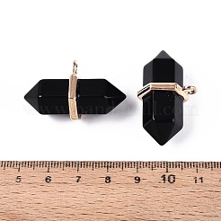 Подвески с двойным наконечником из натурального обсидиана&nbsp;G-N345-09J