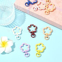 10 шт. окрашенных распылением сплавных поворотных карабинных застежек FIND-FS0004-56