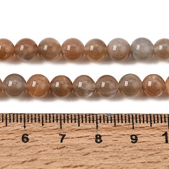 ナチュラル グレー ムーンストーン ビーズ 連売り  ラウンド  6~7mm  穴：0.6mm  約65~67個/連  15.7インチ（40cm）&nbsp;G-F632-24-02-01