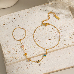 Браслеты-кольца из нержавеющей стали 304 с кубическим цирконием для женщин EC0256