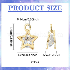 20 шт. подвески из сплава прозрачного кубического циркония&nbsp;FIND-YW0008-27