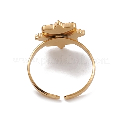 Ионное покрытие (ip) 304 нержавеющая сталь открытый манжета палец оправа кабошон&nbsp;X-RJEW-G285-23G