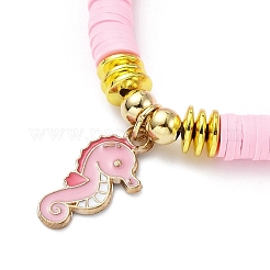 Браслет из полимерной глины Heishi Surfer стрейч&nbsp;BJEW-JB09702