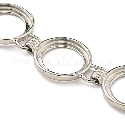 Изготовление браслета из латуни с плоским круглым звеном и подносом&nbsp;BJEW-A010-03B-P