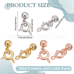 18 комплект из 3-х цветных латунных пружинных застежек и силиконовых бусин KK-PH0011-36