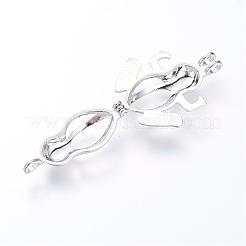 Полые медные Locket подвески KK-S315-07P