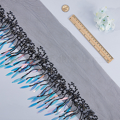 Кружевная лента из полиэстера с кисточками OCOR-WH20006-02B