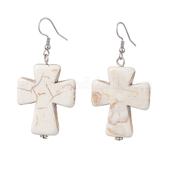 Серьги-подвески из синтетического магнезита&nbsp;EJEW-JE06854